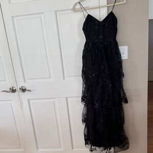 Altar'd State Black Lace Maxi Dress